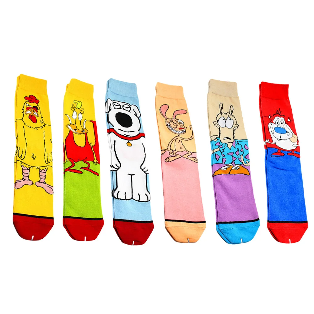 

Happy European And American Cartoon Cartoon Men's Mid-tube Casual Socks New Creative Trendy Cotton Socks