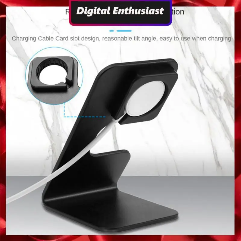 

Convenient Charger Station For Apple Watch Stable Black Smartwatch Charging Holder Non-slip Aluminum Alloy Magnetic Suction