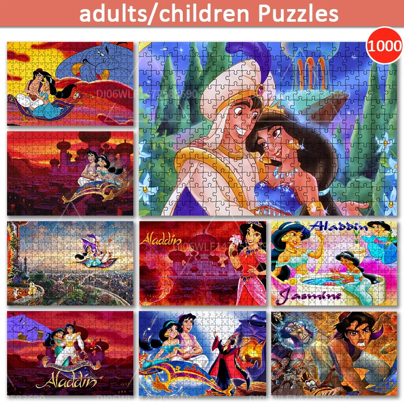 

Disney Puzzle Aladdin Magic Lamp Cartoon Image 1000 Pieces Wooden Puzzle Children/adult Educational Toys Handmade Gift Game HD
