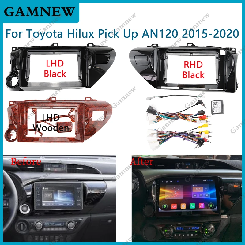 10-дюймовый автомобильный адаптер для передней панели Toyota Hilux Pick Up AN120 2015-2020