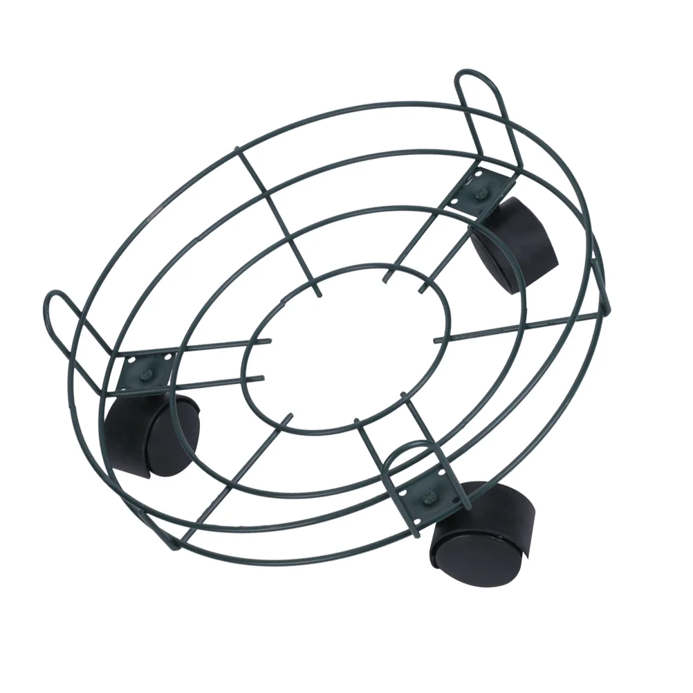 

Metal Planter Roller Tray Round Stand Dolly Holder Pot Trolley Movable Iron Potted Stands Rolling Wheels Flowerpots Saucer