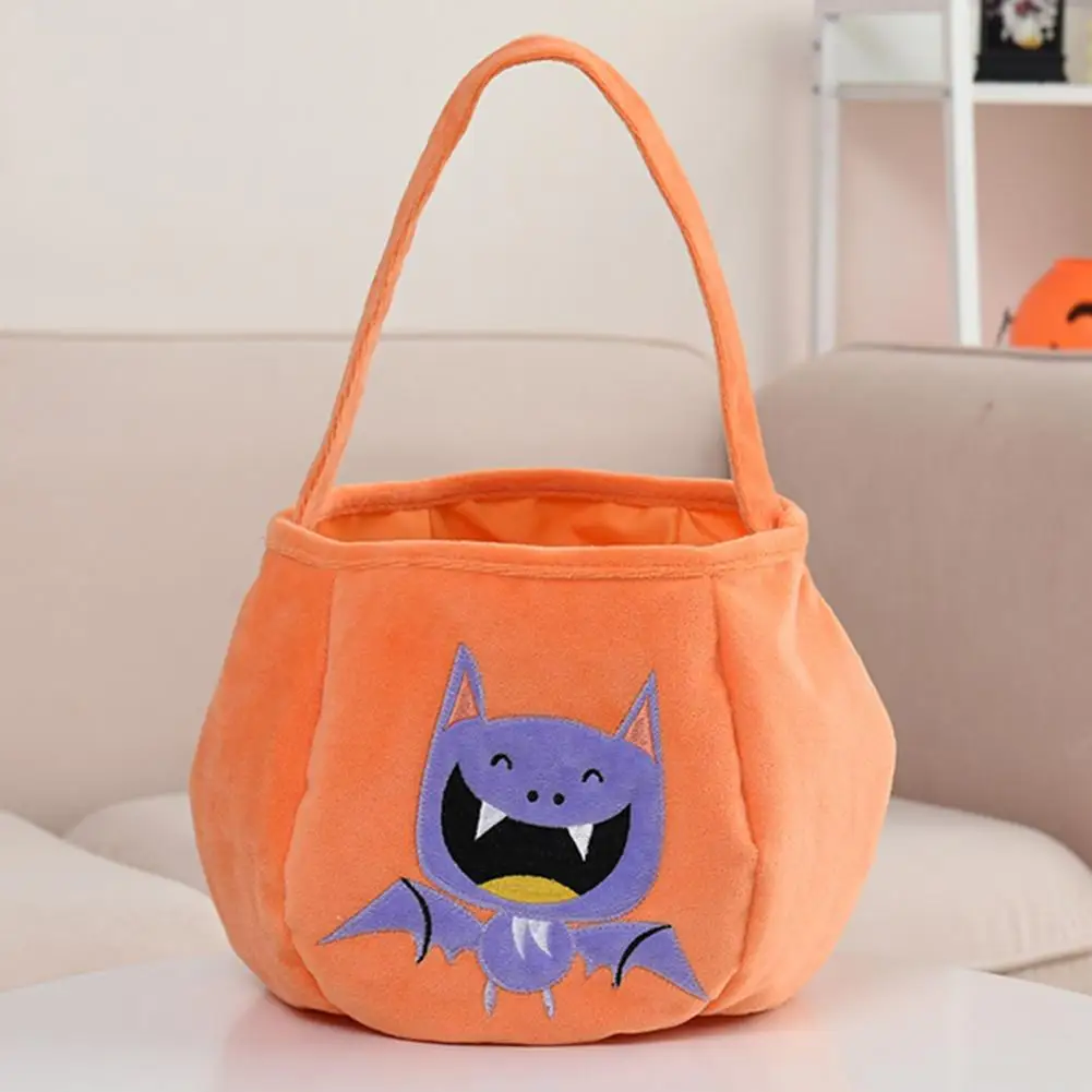 

Store Candy Single Strap Tear-resistant Contrast Color Halloween Pumpkin Bag for Kid
