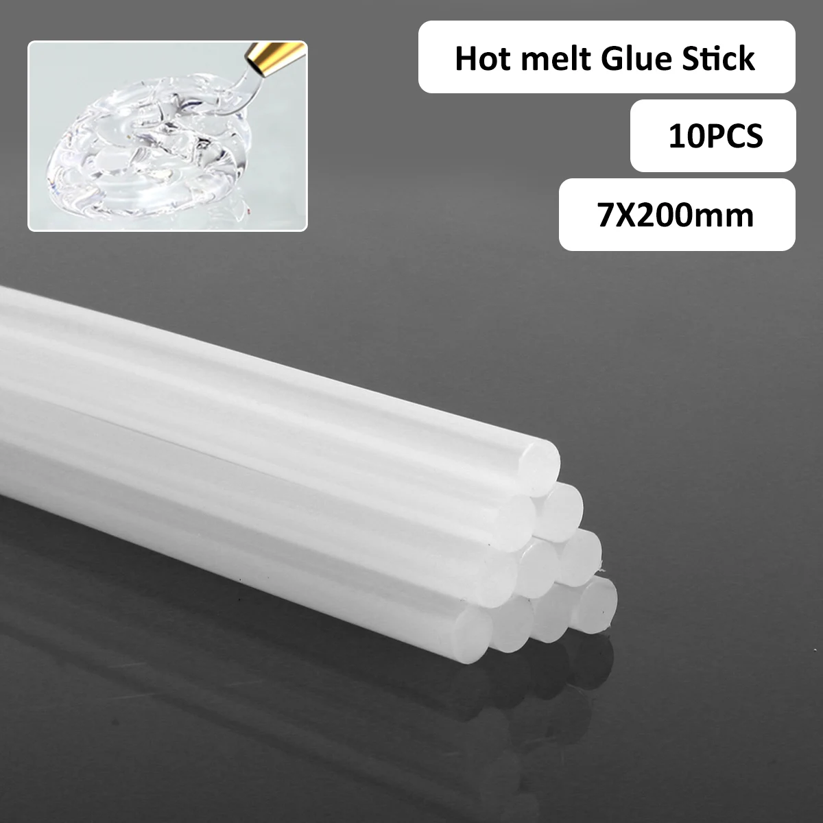 

10Pcs Glue Stick Hot Glue Sticks 7X200mm Transparent Hot-Melt Tool Glue Sticks Clear Hot Glue Machine Sticks Durable Premium