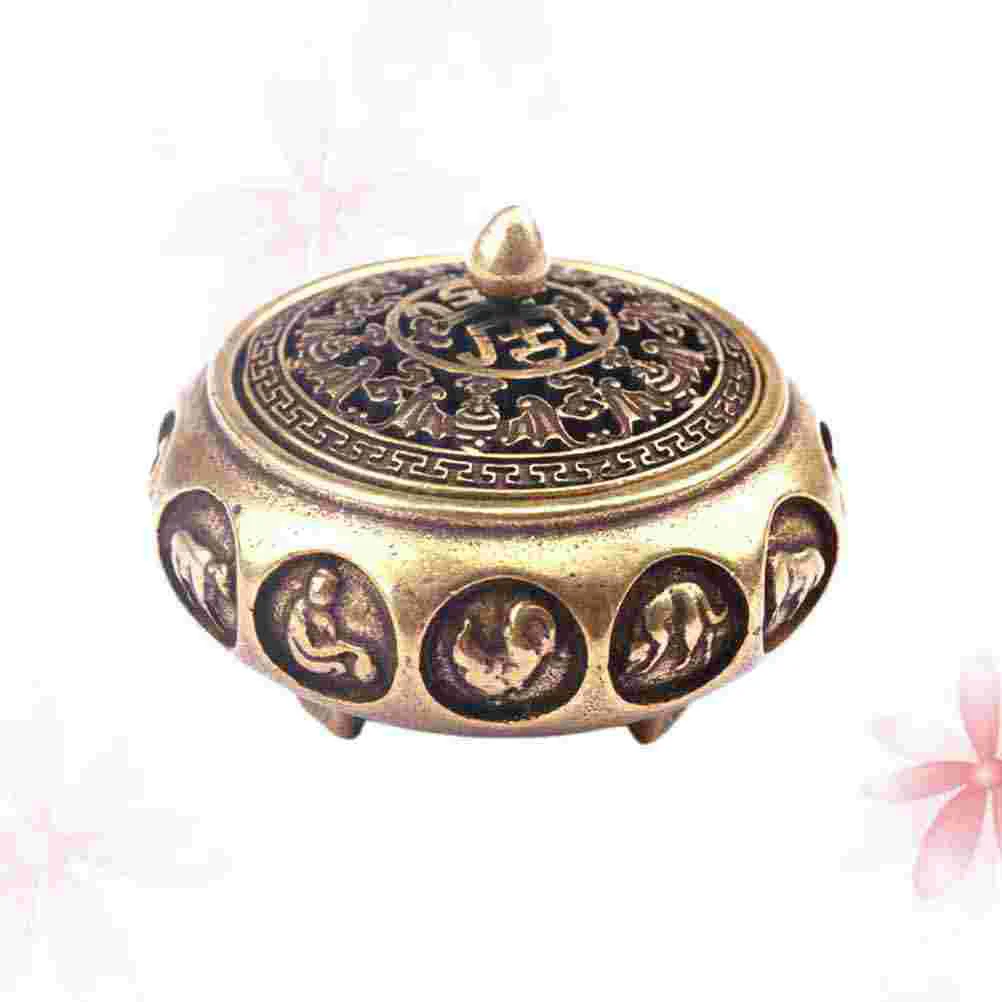 

Burner Metal Vintage Ashtray Holder Frankincense Ash Carving Fine Decorative Mosquito Candlestick Coil Retro Desktop Catcher