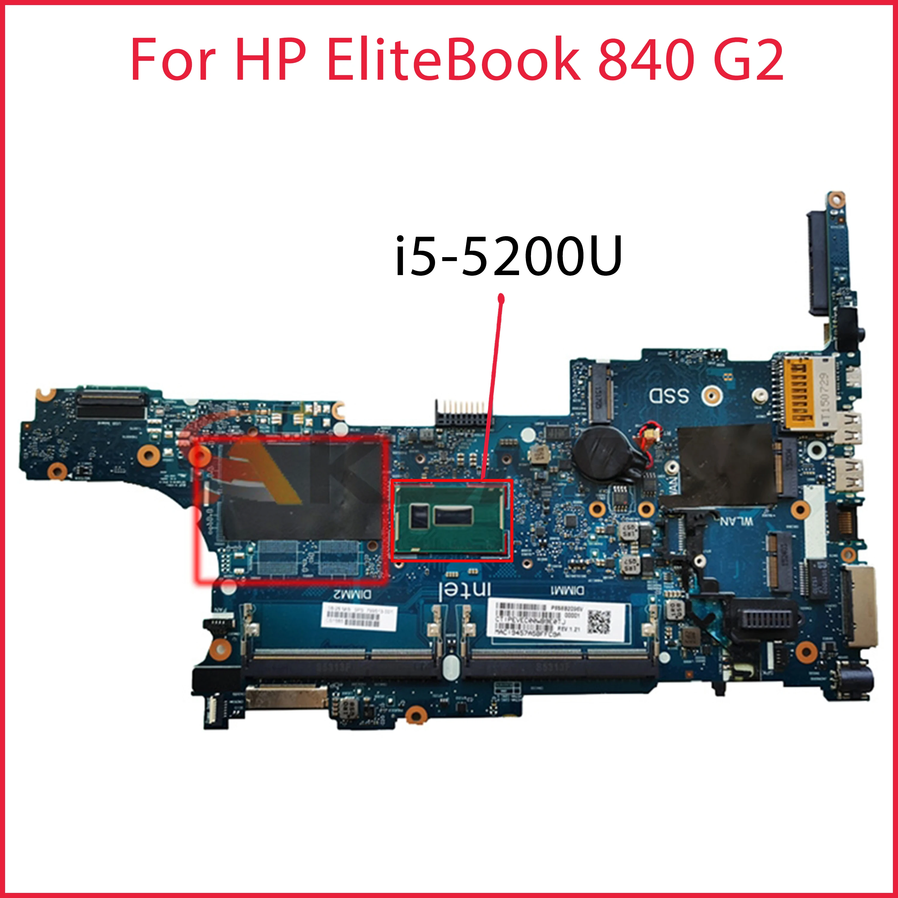 

6050A2637901 For HP EliteBook 840 G2 Laptop Motherboard i5-5200U CPU Mainboard tested ok