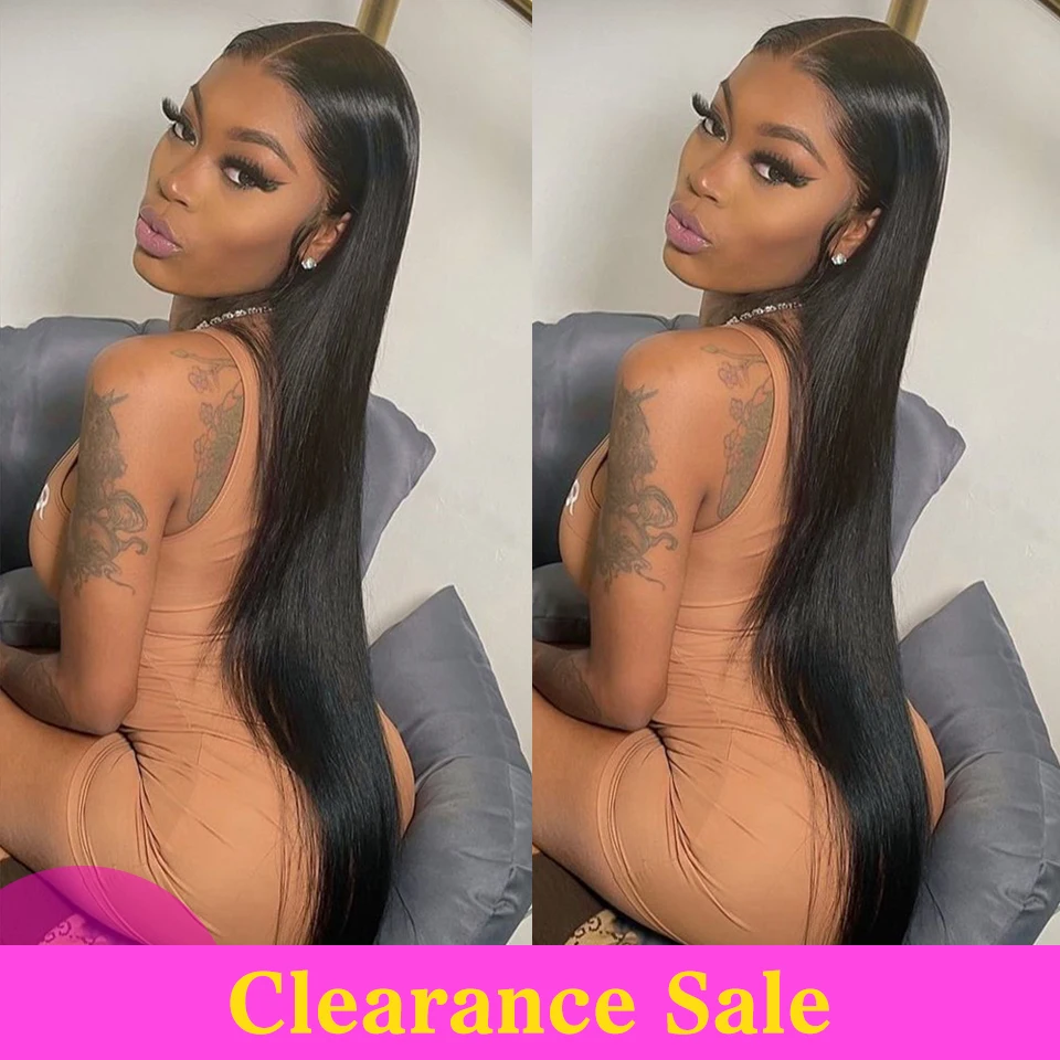 

Straight Lace Front Wig 13x4 HD Transparent Lace Frontal Wig Preplucked With Baby Hair Peruvian Lace Front Human Hair Wigs