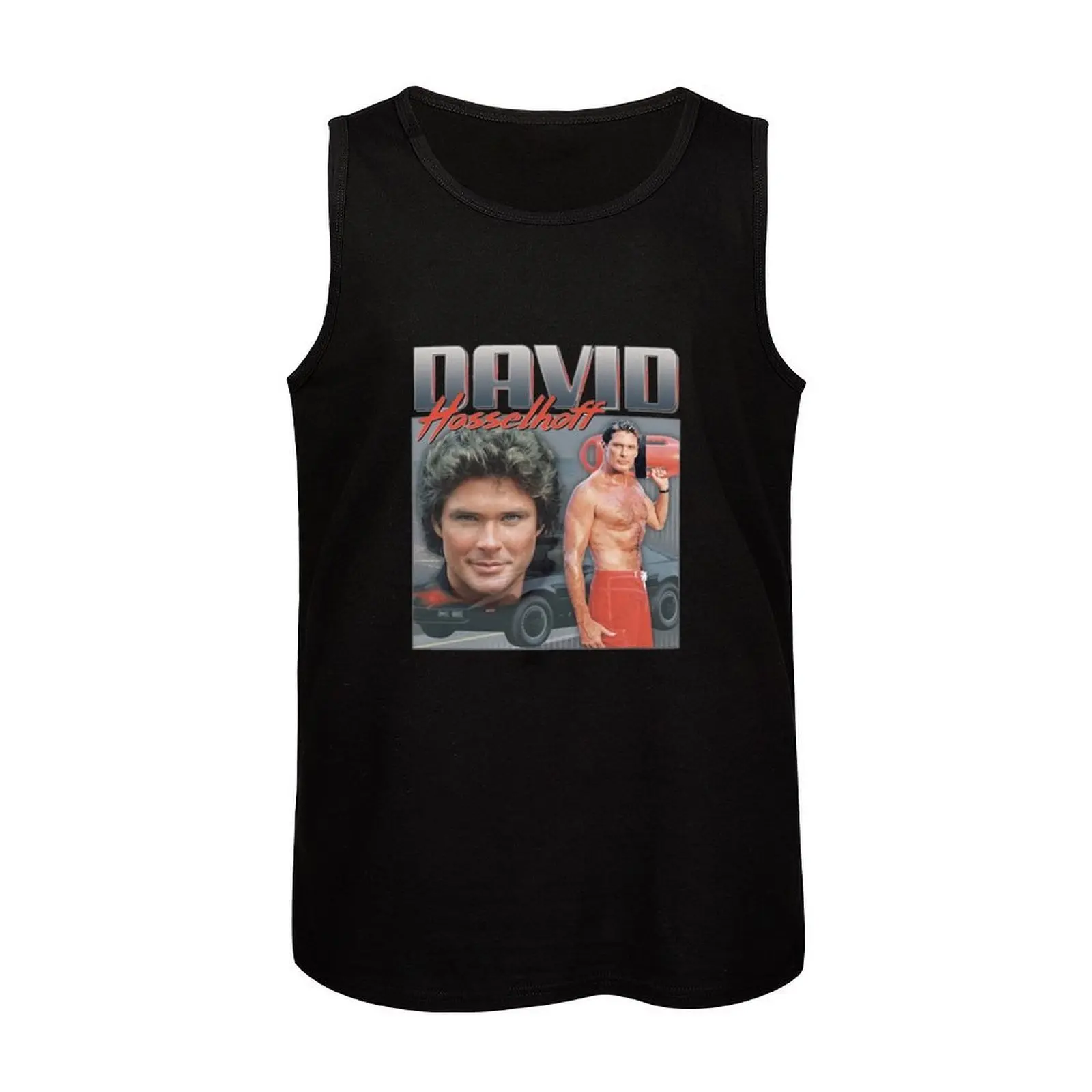 Фото Майка David Hasselhoff, базовая повседневная майка без рукавов, однотонная, легкая. №4