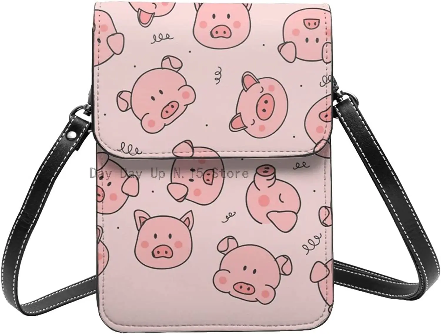 

Pig Small Crossbody Cell Phone Purse For Women,Mini Messenger Shoulder Handbag Wallet