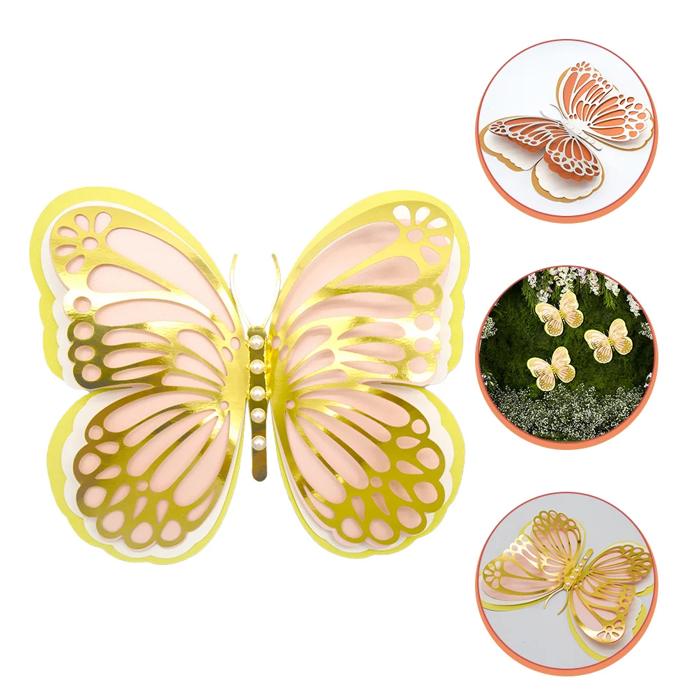 

4pcs Removable Delicate Bedroom Decals Butterflies Wall Stickers 3D Wall Stickers Wall Decorations