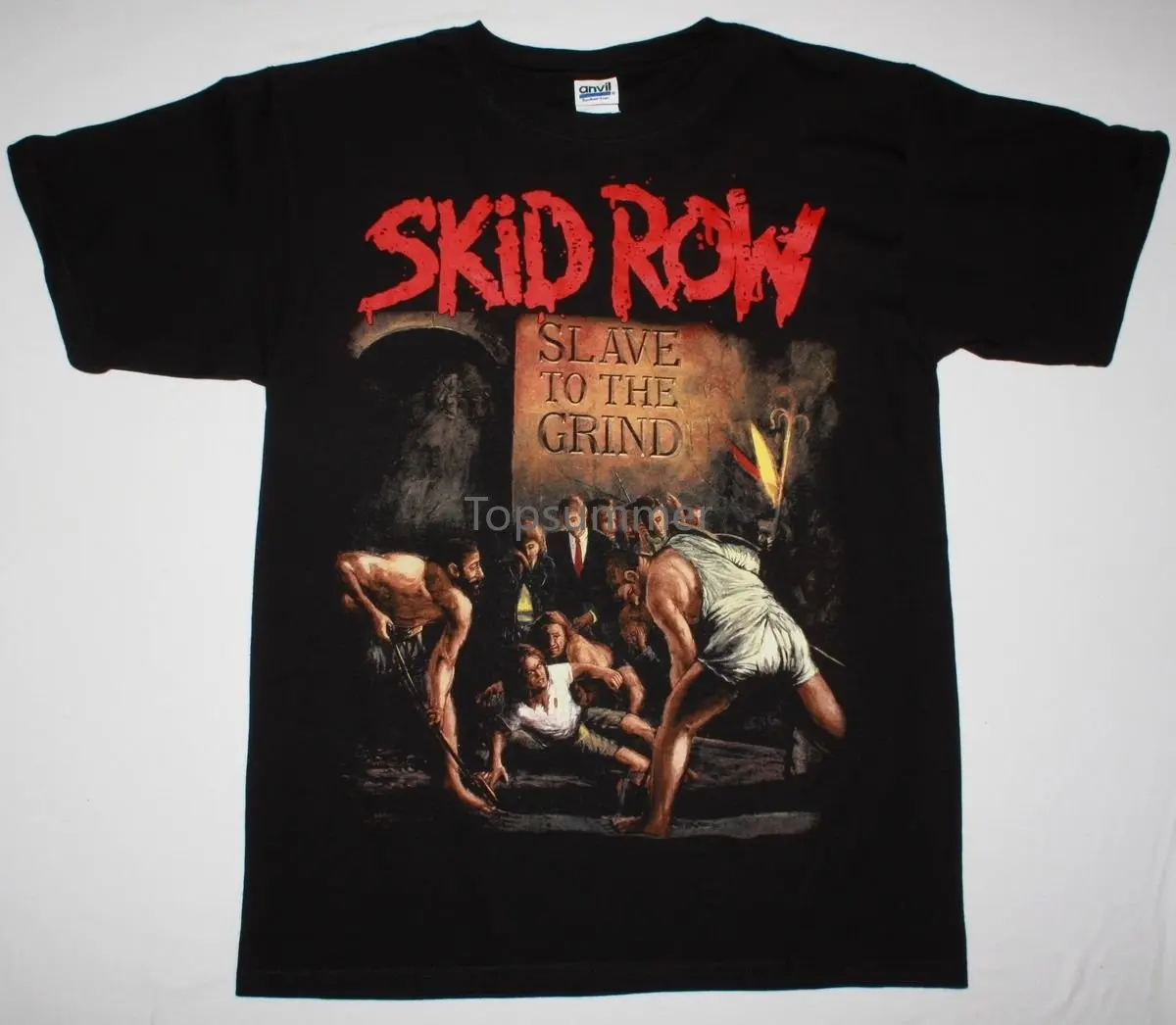 Skid Row Slave To The Grind'91 Glam Rock Skidrow Dokken Ratt New Black T Shirt