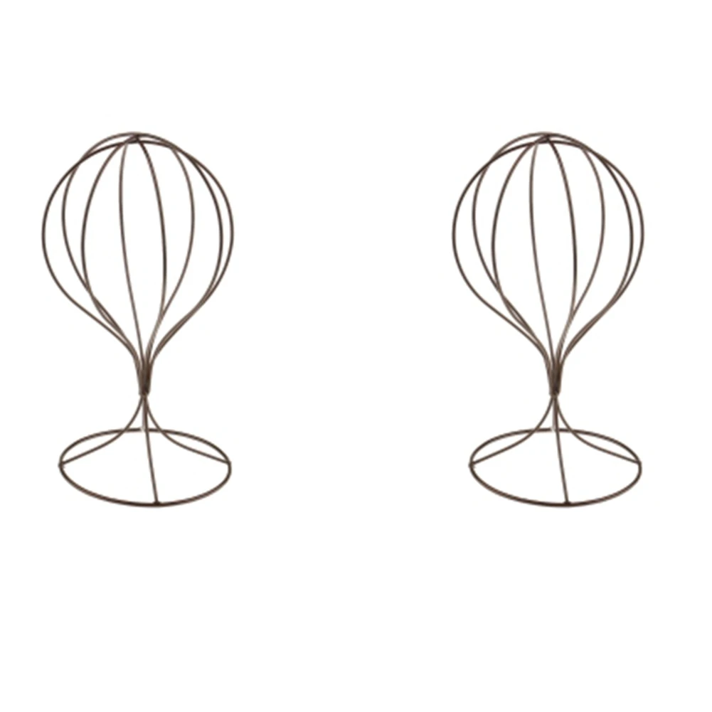 

2 Pcs Hat Holder Hat Model Stand Tabletop Wig Cap Bonnet Display Stand Rack-Bronze