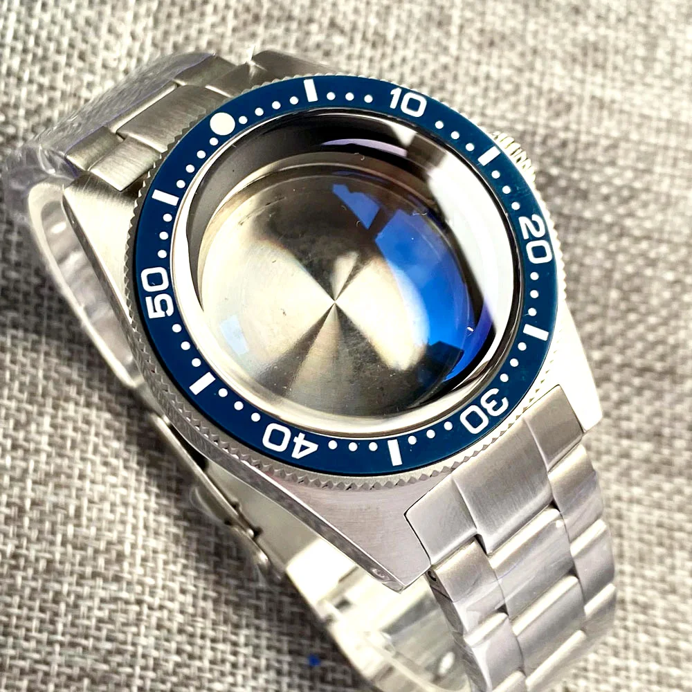 AR Domed Sapphire 62MAS Watch Case for NH34A NH36A NH38A PT5000 ETA2824 ST2130 Brush Steel Band for Watch Mod Watch Accessories