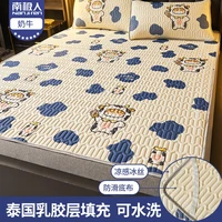 natural latex mattress cover and grippers ice silk mat summer cool single three piece household washable foldable bed cushion