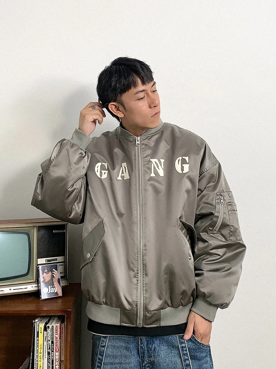 Xu Tailang Американский модный бренд Яркая поверхность Бейсбольный воротник с