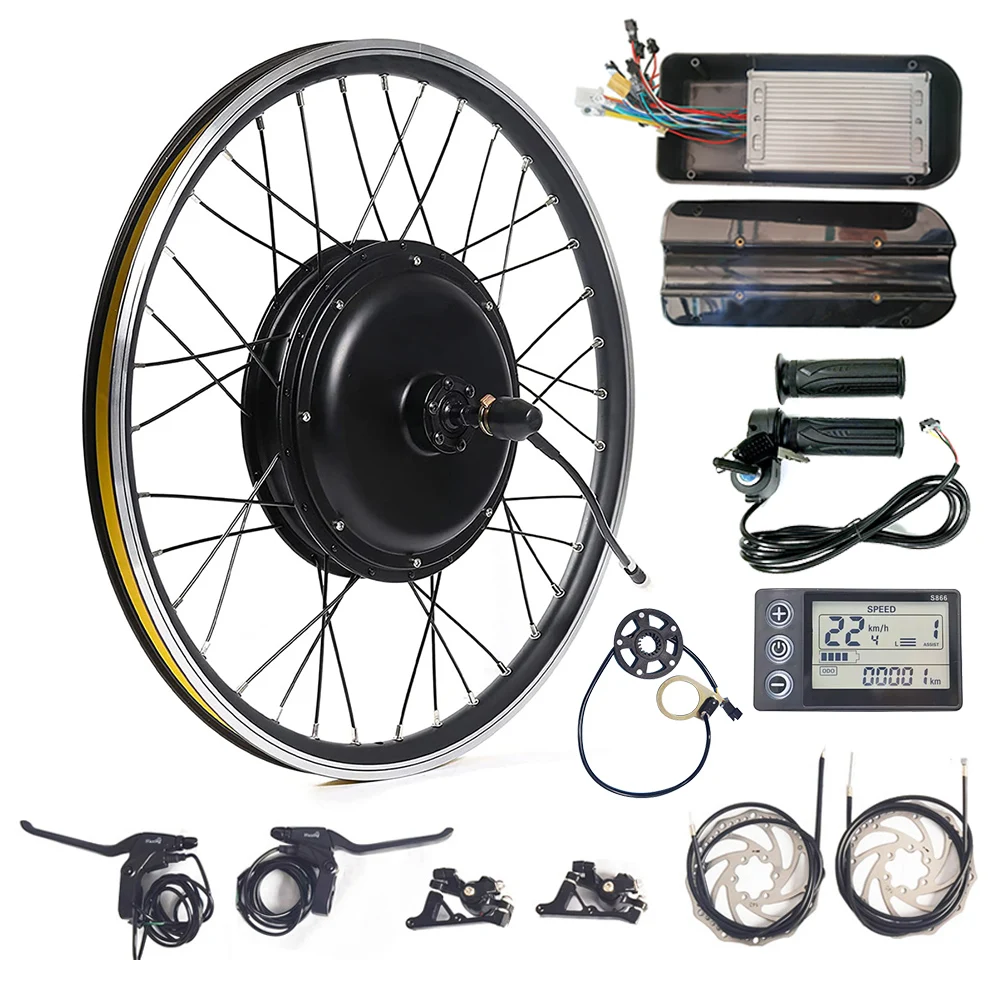 

20 26 Inch 48V 60V 72V 1000W 1500W Brushless Gearless DC Hub Motor Electric Bicycle Ebike MTX Rim Conversion Kit