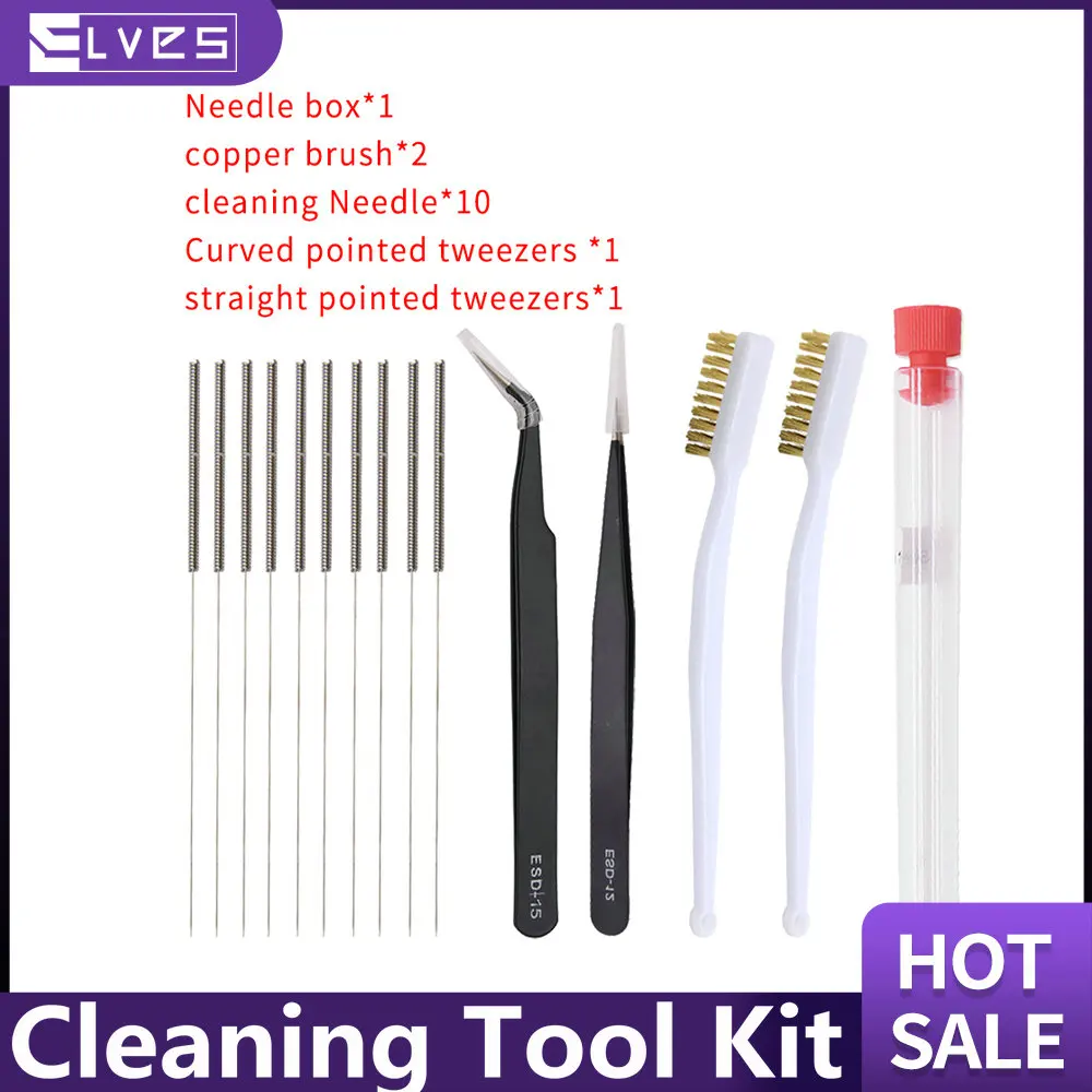 

ELVES 3D Printer Parts Cleaning Needle（10pcs/lot）Nozzle Cleaner Hotend Brush Tweezers Tool Kit for All FDM Models Of 3D Printers