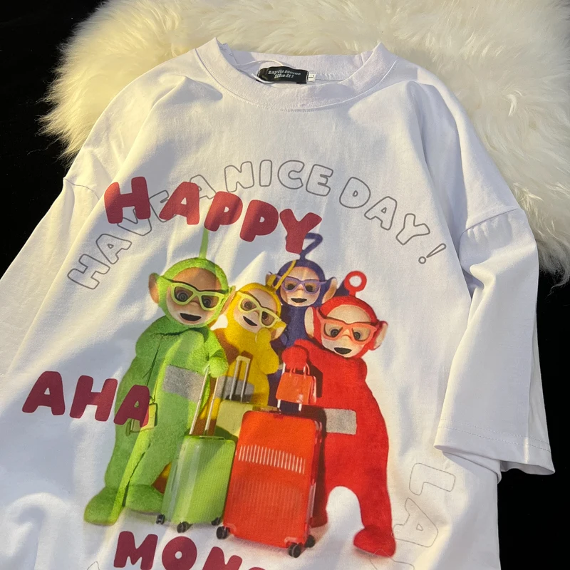 

Women's T-shirt Summer Cartoon Anime Short Sleeved T-shirt Women Ins Wind Korean Loose Oversized Couple Tops Graphic T Shirts