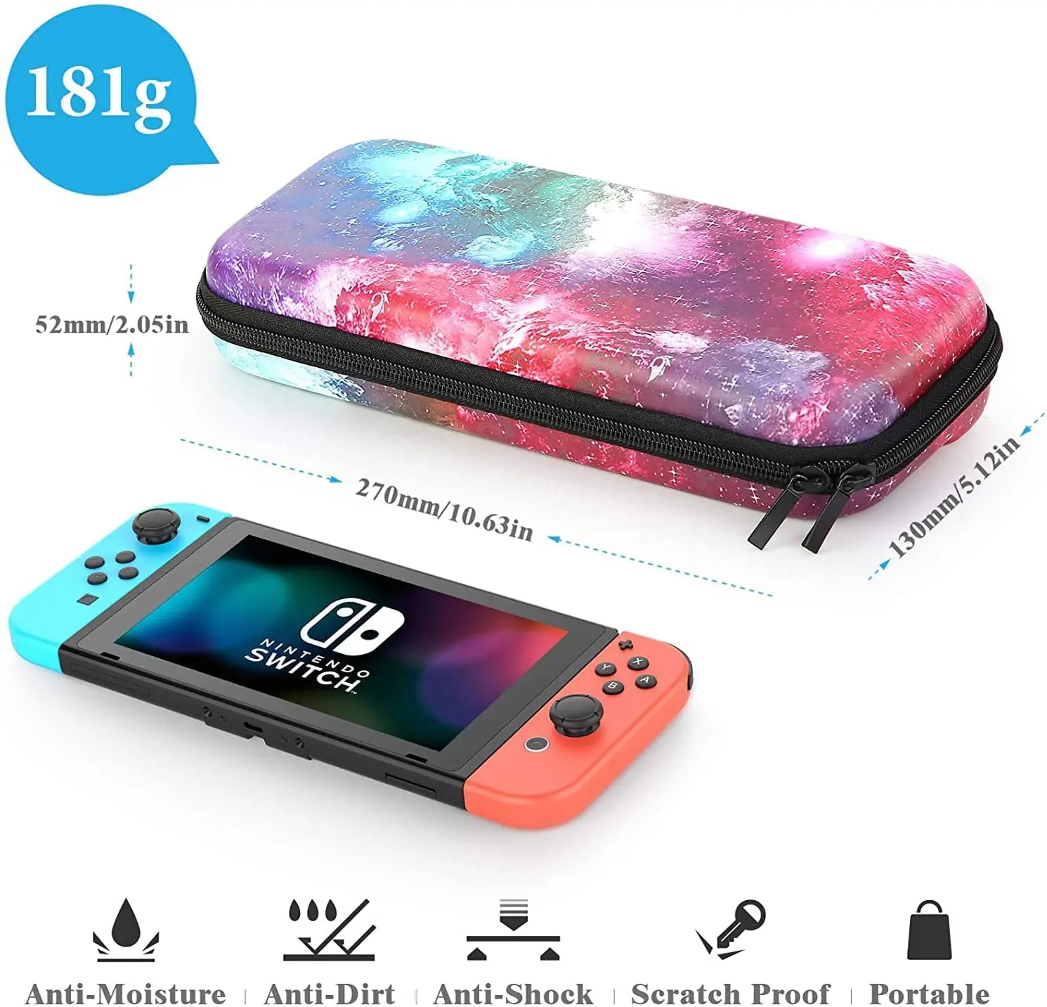 Чехол HEYSTOP для переноски Nintendo Switch защитный чехол из ПУ кожи с градиентом