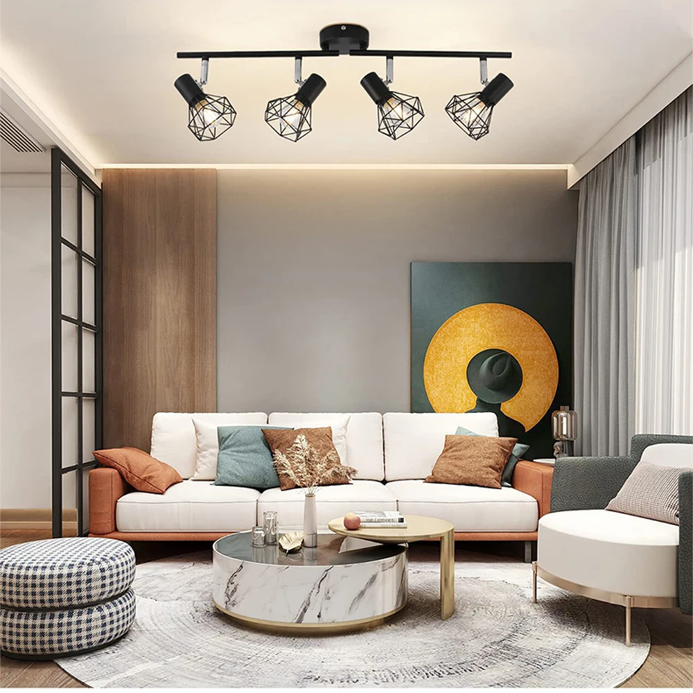 

LED Track Lighting,4 Head AC90-260v Simple Style,Ceiling Spotlight for Accent Task Wall,GU10 SpotLight Ceiling Lighting Fixtures