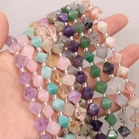 natural stone rose quartz amethyst irregular diamond bead 12mm for jewelry making diy necklace bracelet accessories gem gift38cm