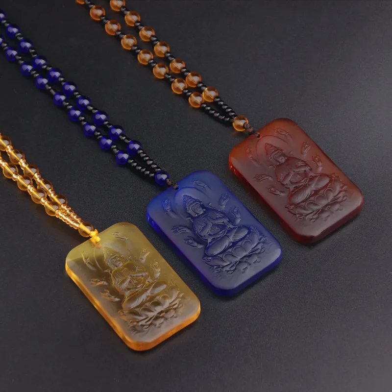 

Retro Thousand-hand GuanyinBuddha Necklace For Women Men Long Beads Chain Bhodisattva Pendant Buddhism Lucky Amulet Jewelry Gift