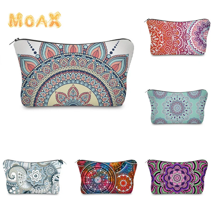 

Mandala Flowers Cosmetic Bag Elegant Storage Bag For Women Multifunctional Portable Travel Toiletry Kit Organizer Makeup Bags