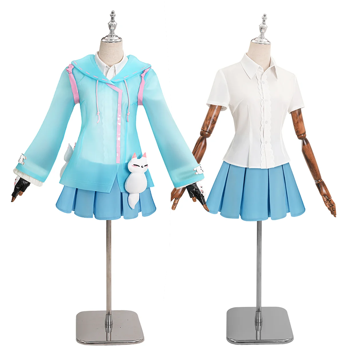 Игра Кирико Косплей Костюм Синий Новая Кожа Дождь Танцы Комплект Рубашка Юбка