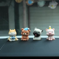 cute pet resin small gifts pet car decoration craft cake ornaments small cute animal ornaments