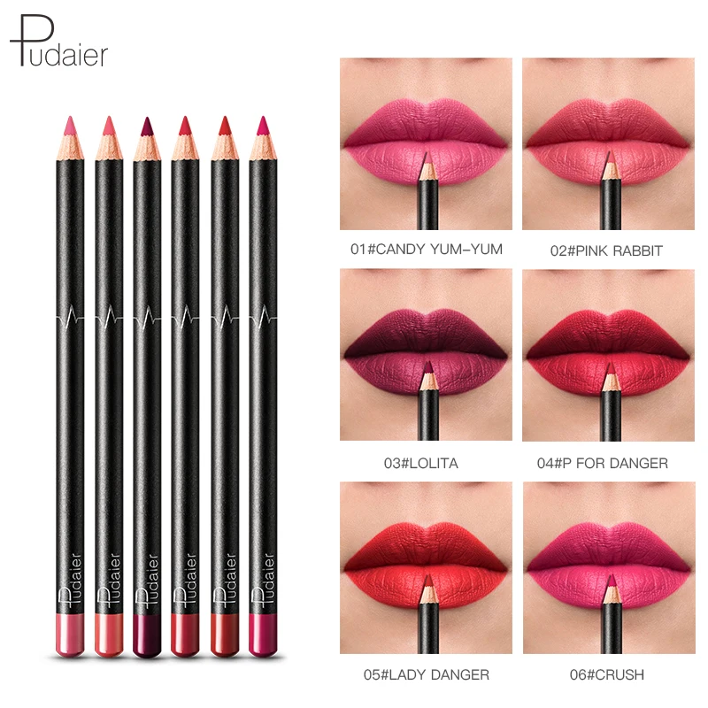 

Pudaier 6PCS/Set 6 Colors Lip Liner Set Matte Lipliner Pencil Waterproof Nude Lip Liner Makeup Products Cosmetic for Lips Makeup