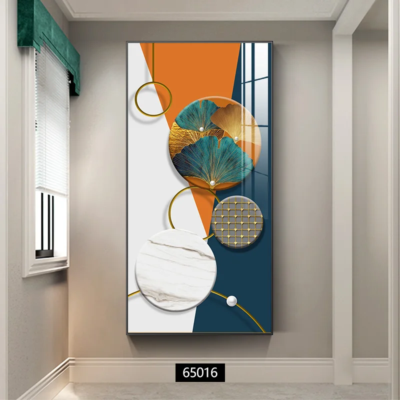 Абстрактная Роскошная постер с золотыми листьями в скандинавском стиле