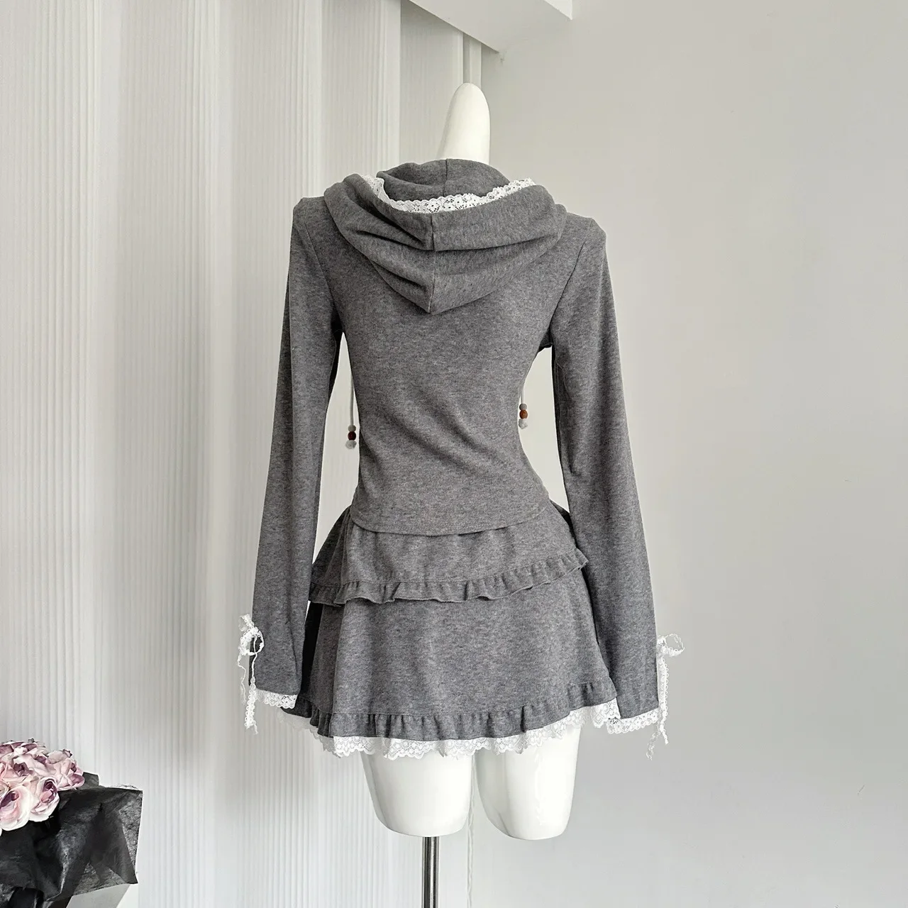 Женский комплект полуплатья Grace Slimming Aesthetics Pure Desire облегающий топ с капюшоном и