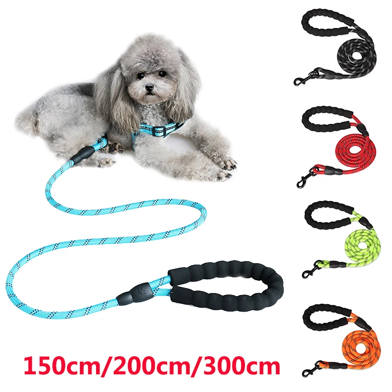 

Прочный поводок для собак, нейлоновая Светоотражающая круглая веревка для прогулок с маленькими и средними питомцами