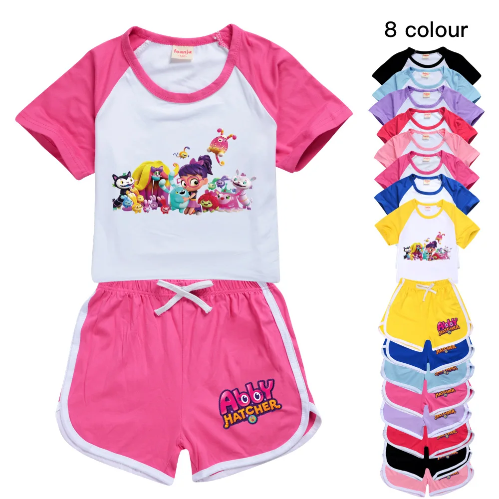

Kids Clothes Sets Abby Hatcher T Shirt Pants Summer Short Sleeve Clothing Outfits Casual Children's Cartoon Costumes for Girls