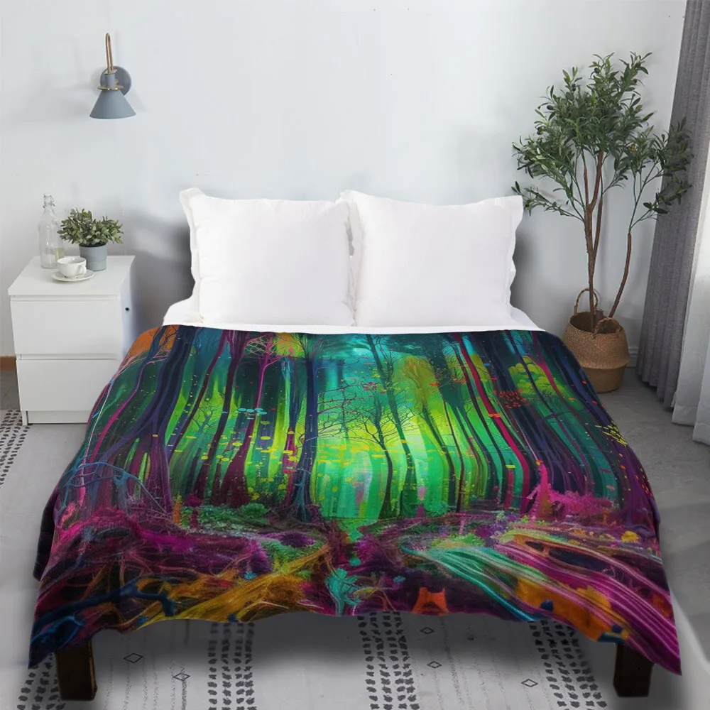 

Neon Trees Crochet Designer Cute Couch Cheap Throw Blanket