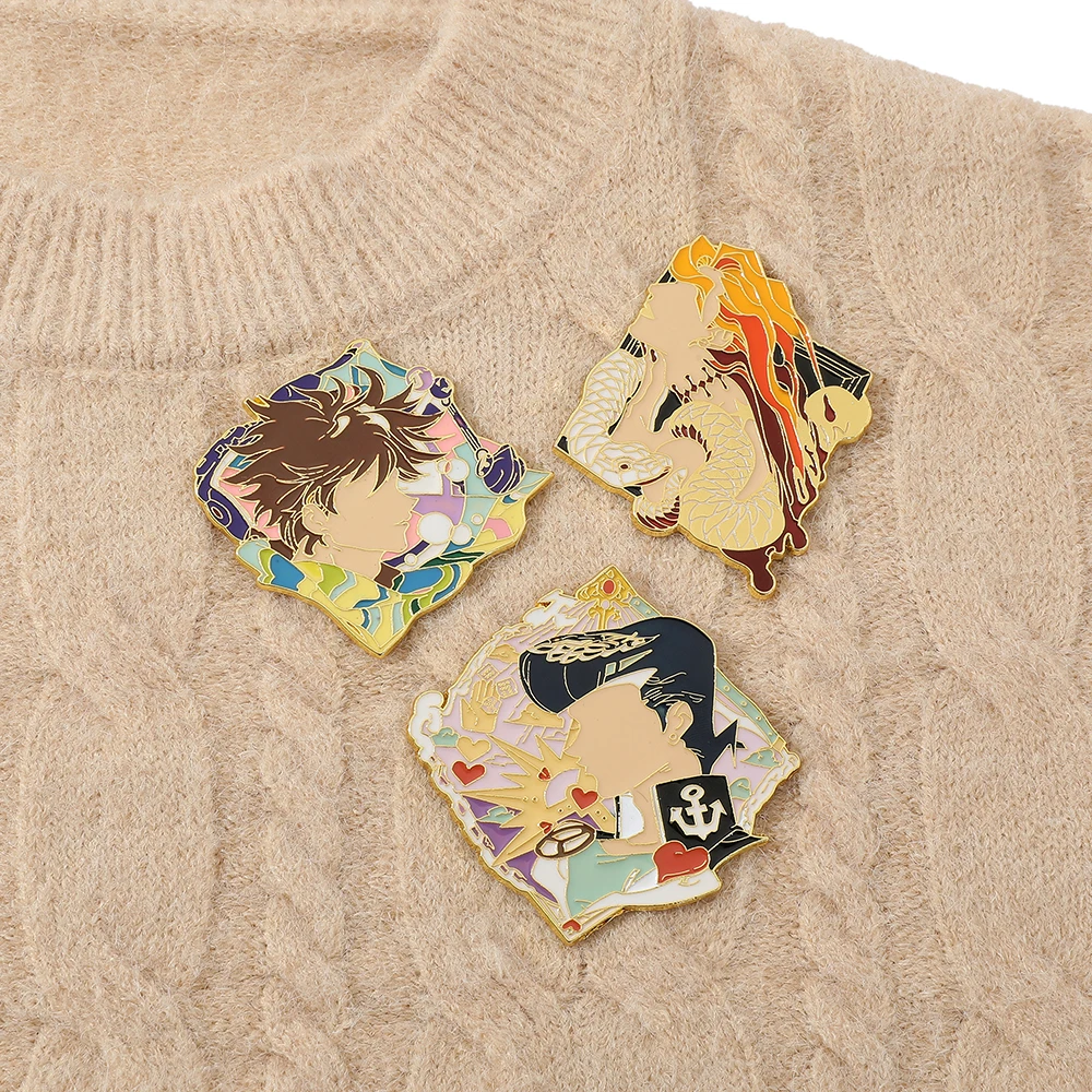 Женская эмалированная брошь с эмалью в стиле аниме Невероятные приключения