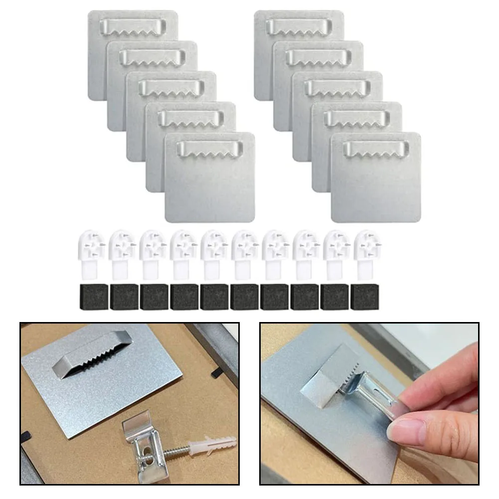 Зеркальная фоторамка, крючок, вешалка для рамки с клеем, стеклянное зеркало для ванной комнаты, подвесные часы, настенные крючки для фотографий, аксессуары для оборудования