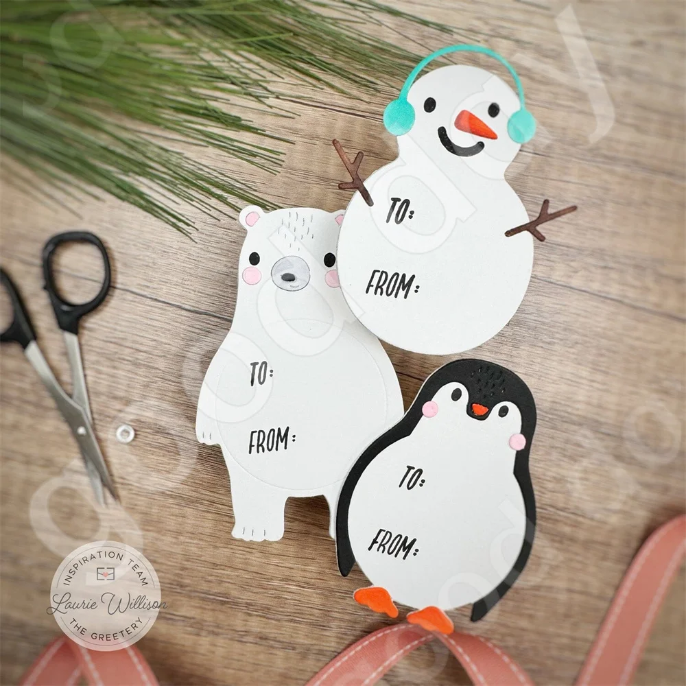 Белый медведь пингвин металлические штампы и трафареты скрапбукинг журналы