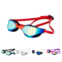 silicone professional race waterproof plating anti fog swim caps glasses anti uv men women eyewear swimming goggles transparent