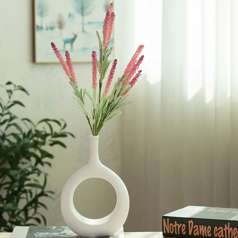 

European creative ceramic vase modern simple high-grade home decoration flower inserter living room handicraft decoration