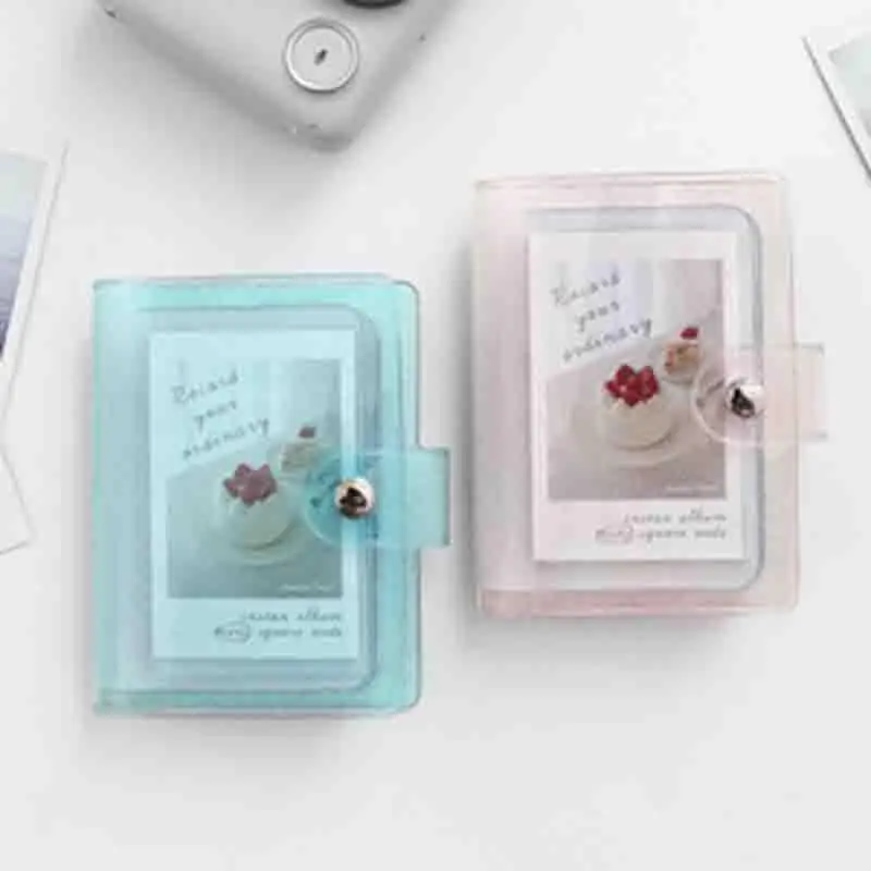 Photo Album PVC Sequins Transparent Sticker & Name Card Holder 16 Pockets Photo Holder Business Card Bag Mini Photo Holds