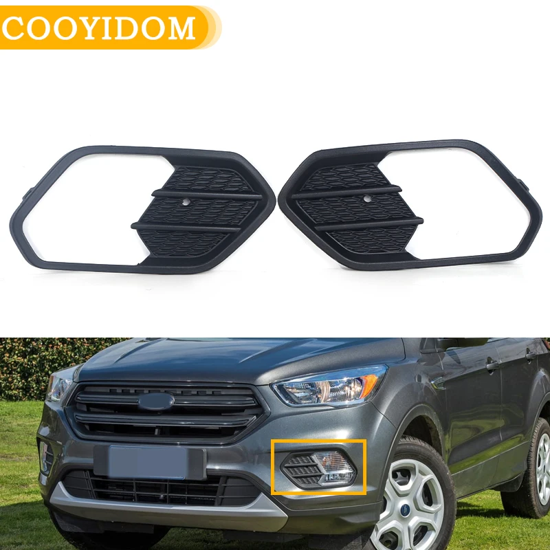 

Car Front Bumper Fog Light Lamp Frame Grille Cover For Ford Escape Kuga 2017-2019 Chrome Front Fog Light Trim Cover