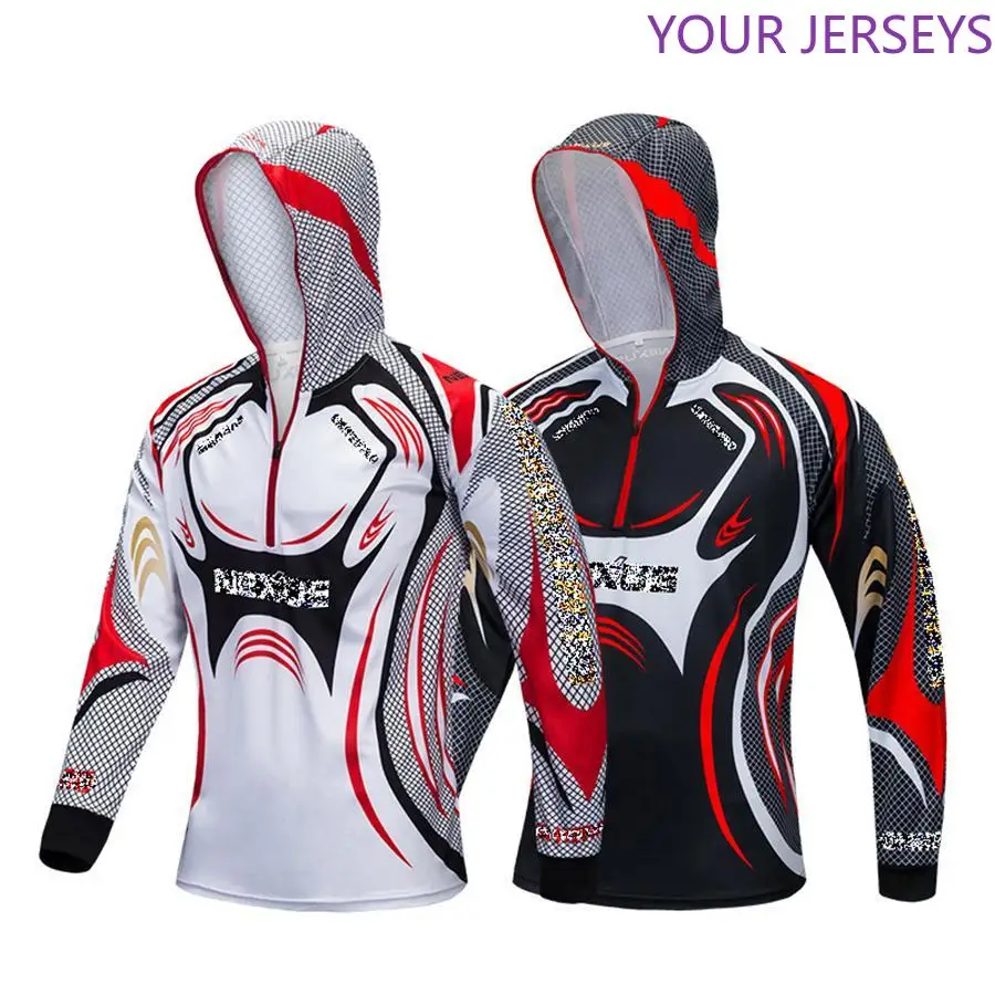 

2022 NEW Fishing Shirt With Cap Sportswear Angler Sports Apparel Fishing Clothing Anti-UV Protection Jersey Fishing Tackles Outd