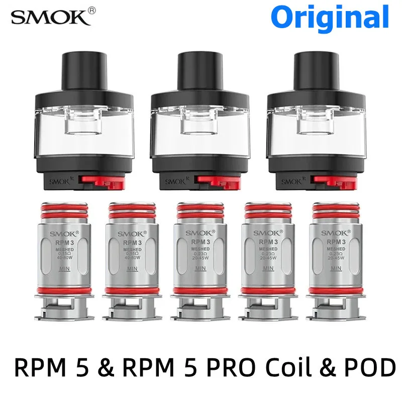 

Original SMOK RPM 3 Coil Mesh 0.15ohm 0.23ohm Vaporizer for Electronic Cigarette SMOK RPM 5 Pod Kit Nord 5 Cartridge Pod Vape