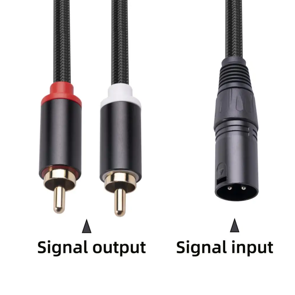 

2m/1m Audio RCA Cable Male To 2 XLR 3 Pin Male Female Cannon Amplifier Mixing Plug AV Cable Dual XLR To Dual RCA Cable