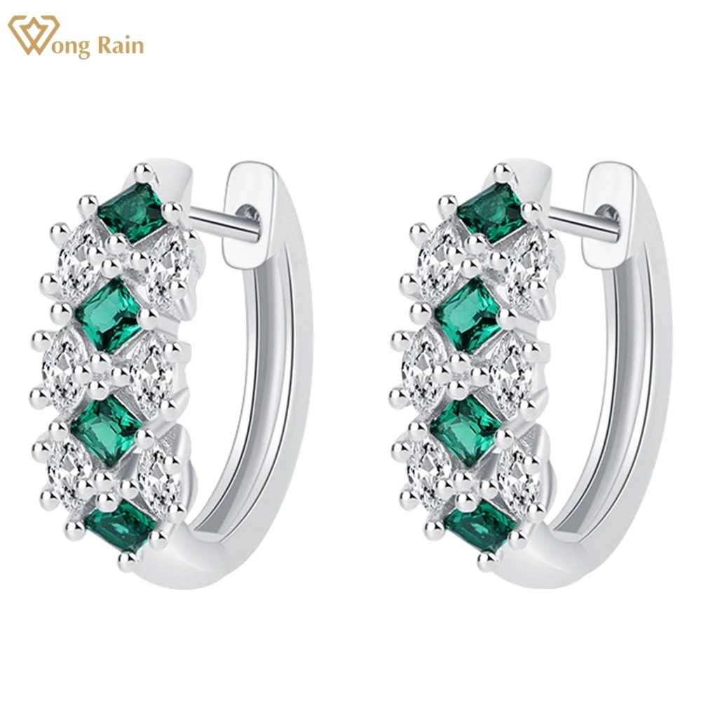 

Wong, 925 пробы дождя, серебро, изумруд, сапфир, высокоуглеродный алмаз, драгоценный камень, 18 К, позолоченные серьги-кольца, ювелирные изделия, п...