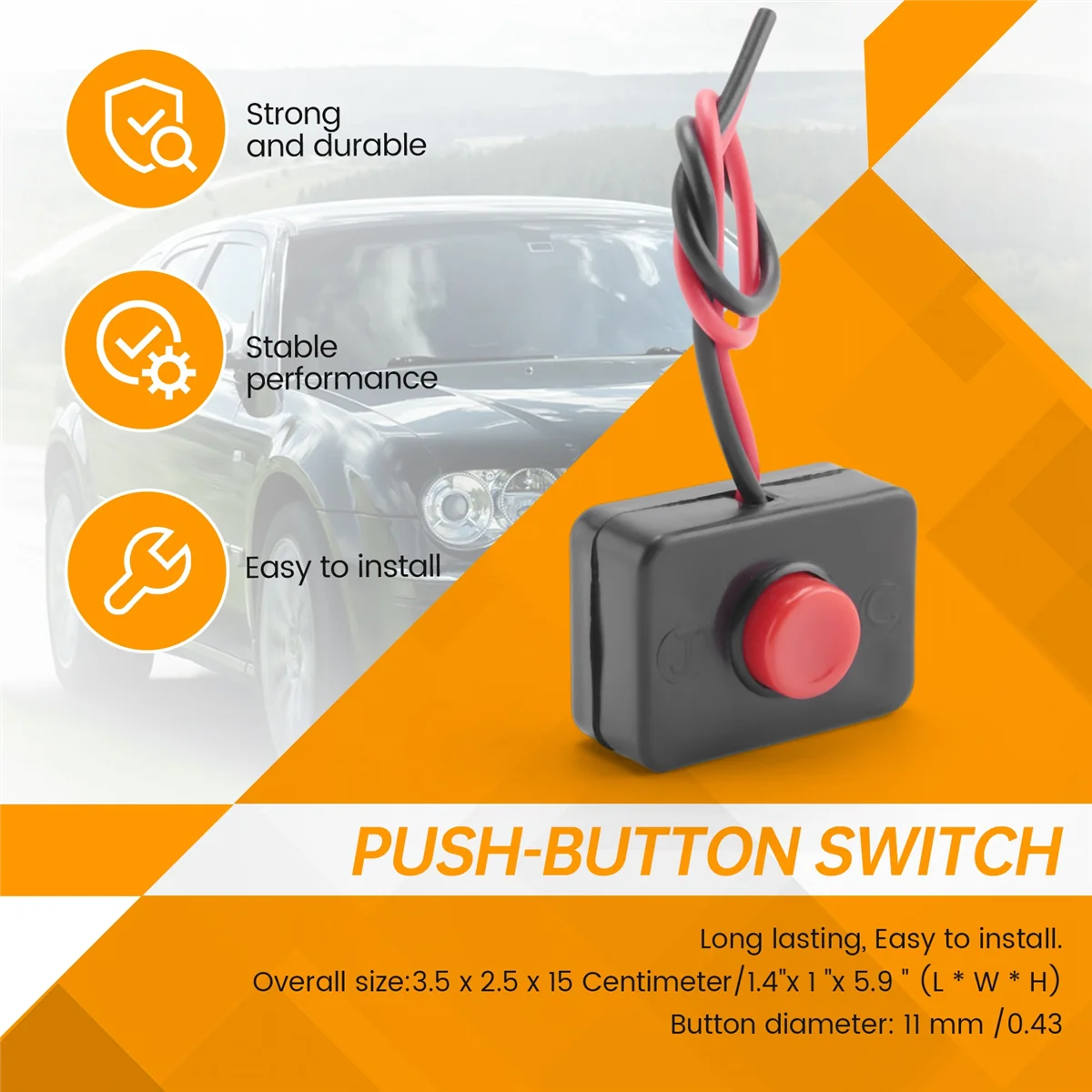 DC 12 В 2 а клейкая Базовая Кнопка временное действие проводной переключатель для