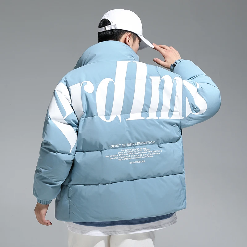 Letter Print on Back 90% White Down Coat for Men 2020 Winter Fashion Trend Warm Clothes Teens Light Fluffy Hip Hop Puffer Jacket