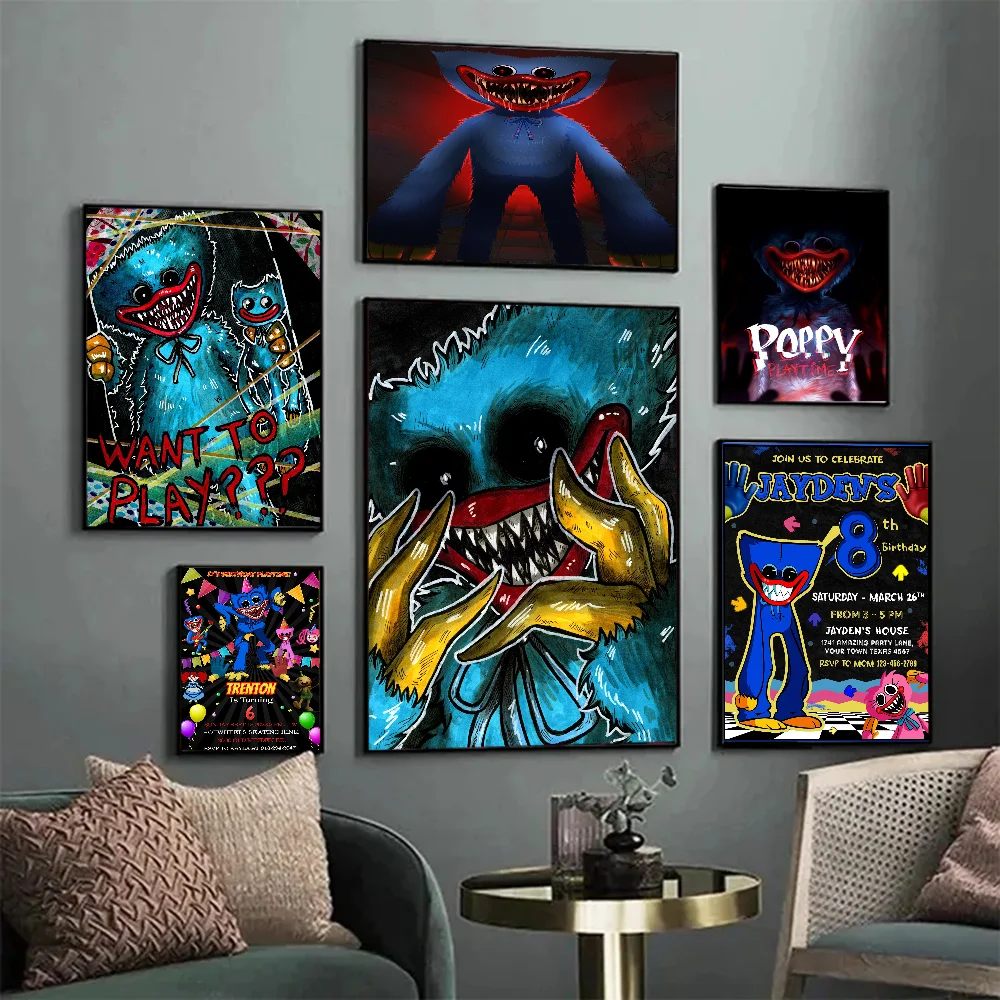 H-Huggy-плакат-W-Wuggy игровая белая бумага плакат бумажная наклейка постеры для