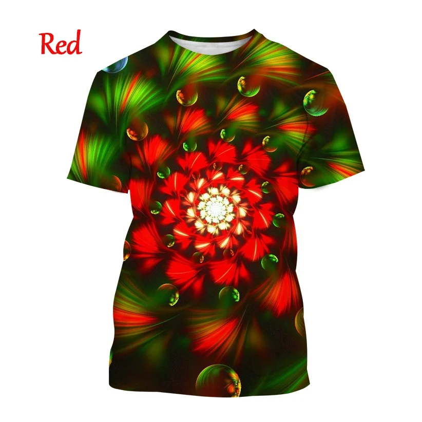 

2022 New Fashion Retro Colorful Abstract 3D Printing T-shirt Personality Vertigo Hypnotic for Men or Women T-shirt