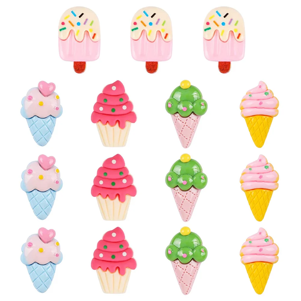 

15 Pcs Accessories Ice Cream Pin Miss Thumb Tacks Wall Push Resin Shaped Thumbtacks Office for desk Cork